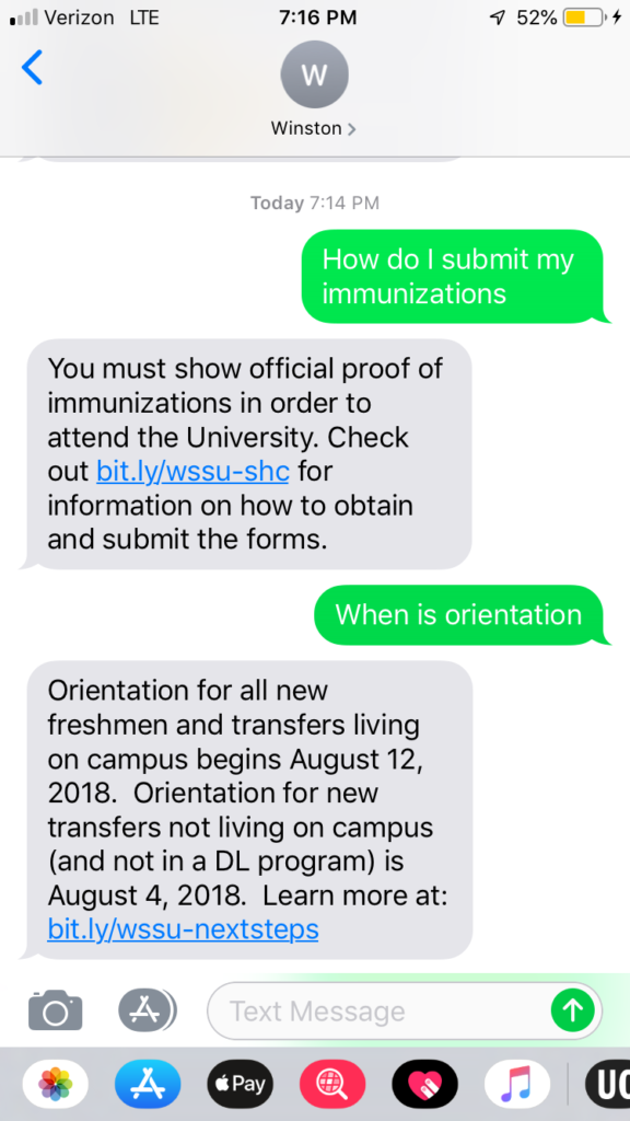 college chatbot conversation
