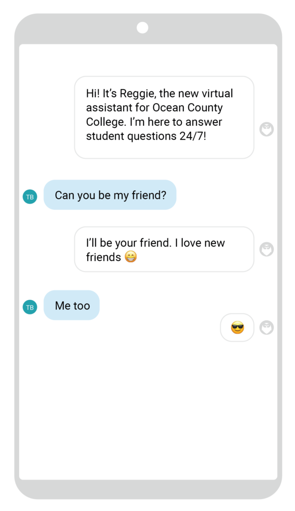 college chatbot friendly conversation