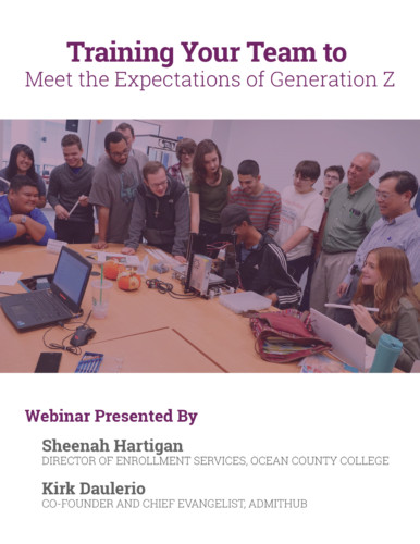 AdmitHub Webinar Training Your Team to Meet the Expectations of Generation Z