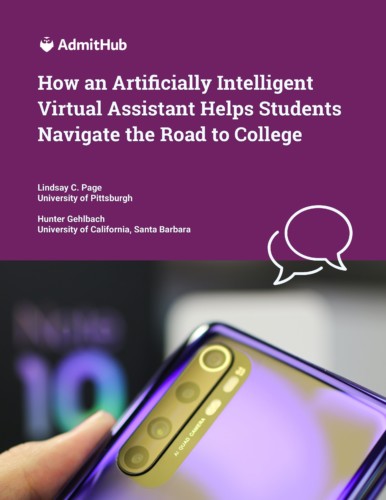 How an Artificially Intelligent Virtual Assistant Helps Students Navigate the Road to College